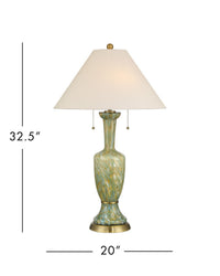 Currey and Company - 6000-1069 - Two Light Table Lamp - Classico - Green/Beige/Antique Brass