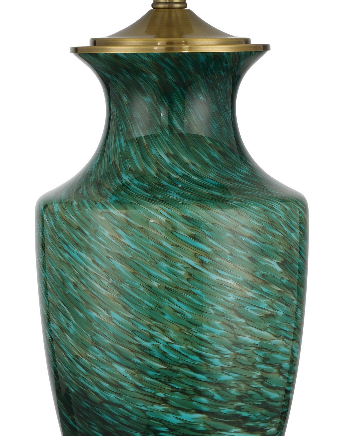 Currey and Company - 6000-1070 - One Light Table Lamp - Claude - Green/Antique Brass
