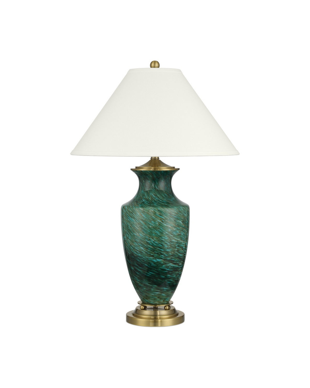 Currey and Company - 6000-1070 - One Light Table Lamp - Claude - Green/Antique Brass