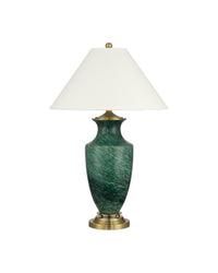 Currey and Company - 6000-1070 - One Light Table Lamp - Claude - Green/Antique Brass