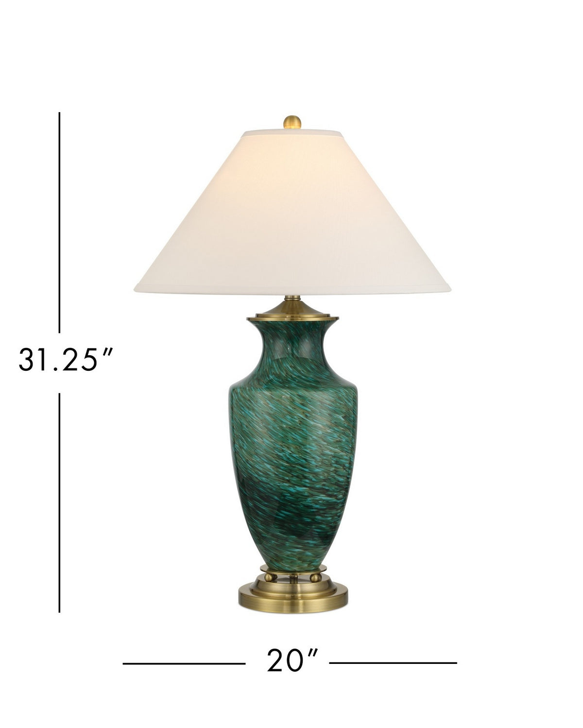 Currey and Company - 6000-1070 - One Light Table Lamp - Claude - Green/Antique Brass