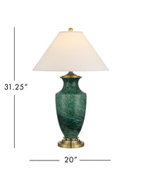Currey and Company - 6000-1070 - One Light Table Lamp - Claude - Green/Antique Brass