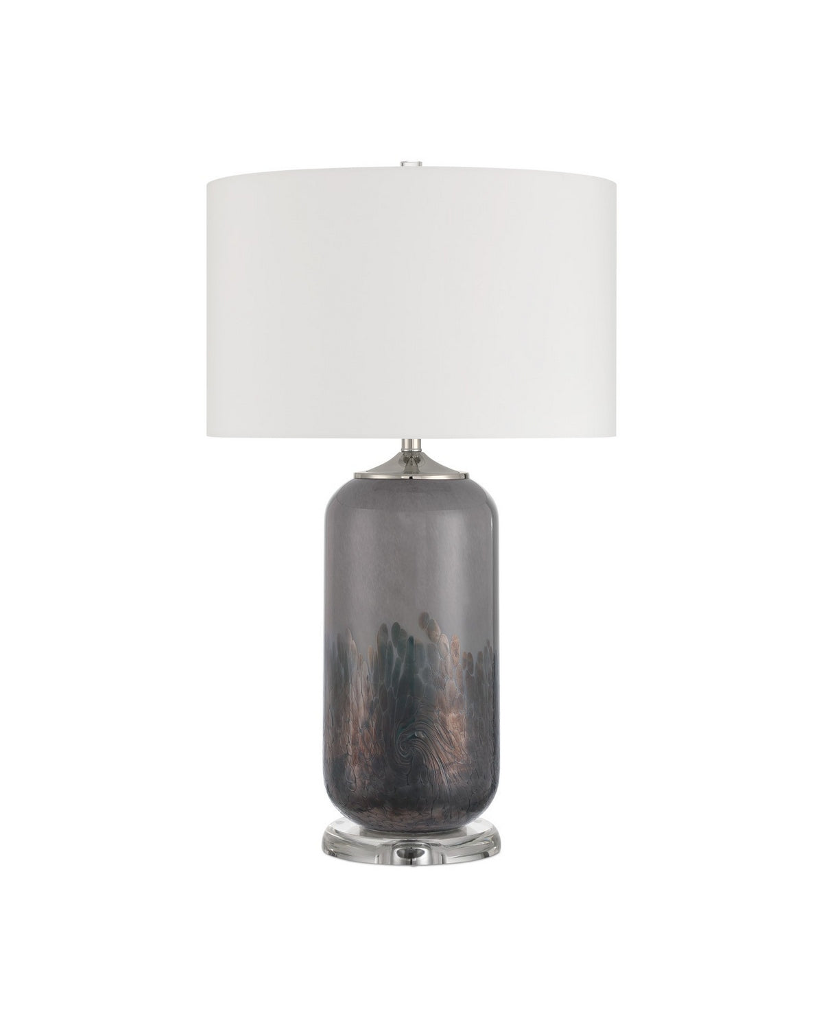 Currey and Company - 6000-1071 - One Light Table Lamp - Lewes - Gray/Clear/Polished Nickel