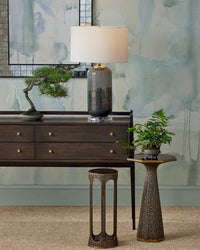 Currey and Company - 6000-1071 - One Light Table Lamp - Lewes - Gray/Clear/Polished Nickel