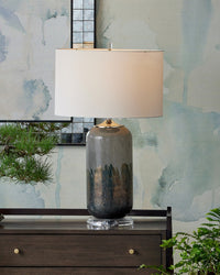 Currey and Company - 6000-1071 - One Light Table Lamp - Lewes - Gray/Clear/Polished Nickel