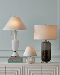 Currey and Company - 6000-1071 - One Light Table Lamp - Lewes - Gray/Clear/Polished Nickel