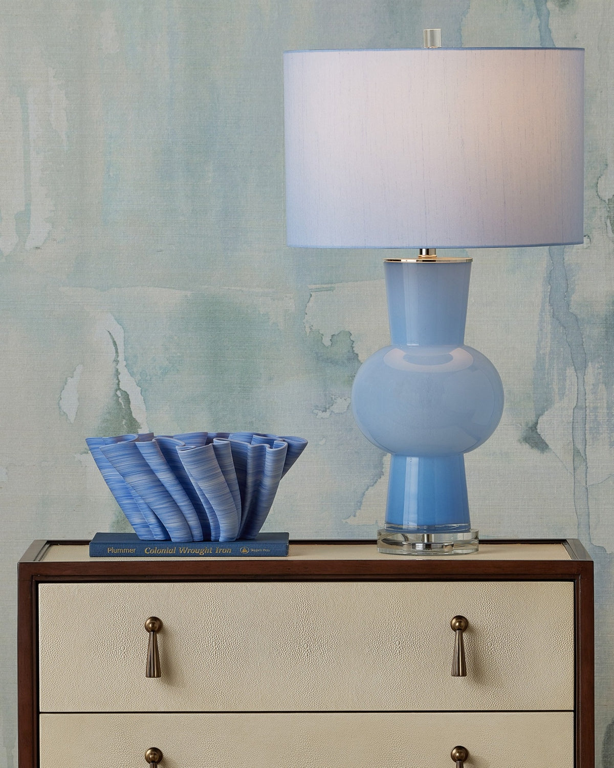 Currey and Company - 6000-1072 - One Light Table Lamp - Duende - Blue/Clear