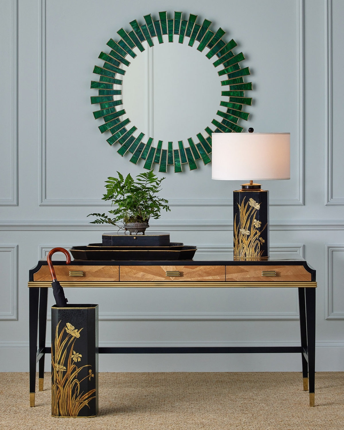 Currey and Company - 6000-1075 - One Light Table Lamp - Glasshouse - Black/Gold