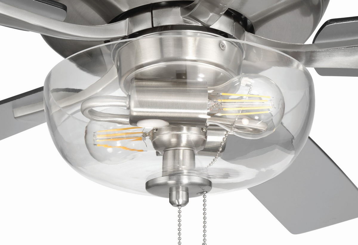 Craftmade - ECF201BNK5-BNGW - 52" Ceiling Fan - EOS 2 Light Clear Bowl 52" Ceiling Fan - Brushed Polished Nickel