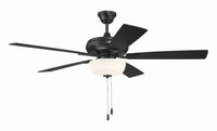 Craftmade - ECF211FB5-FBGW - 52" Ceiling Fan - EOS 2 Light Frosted White Bowl 52" Ceiling Fan - Flat Black
