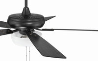 Craftmade - ECF211FB5-FBGW - 52" Ceiling Fan - EOS 2 Light Frosted White Bowl 52" Ceiling Fan - Flat Black