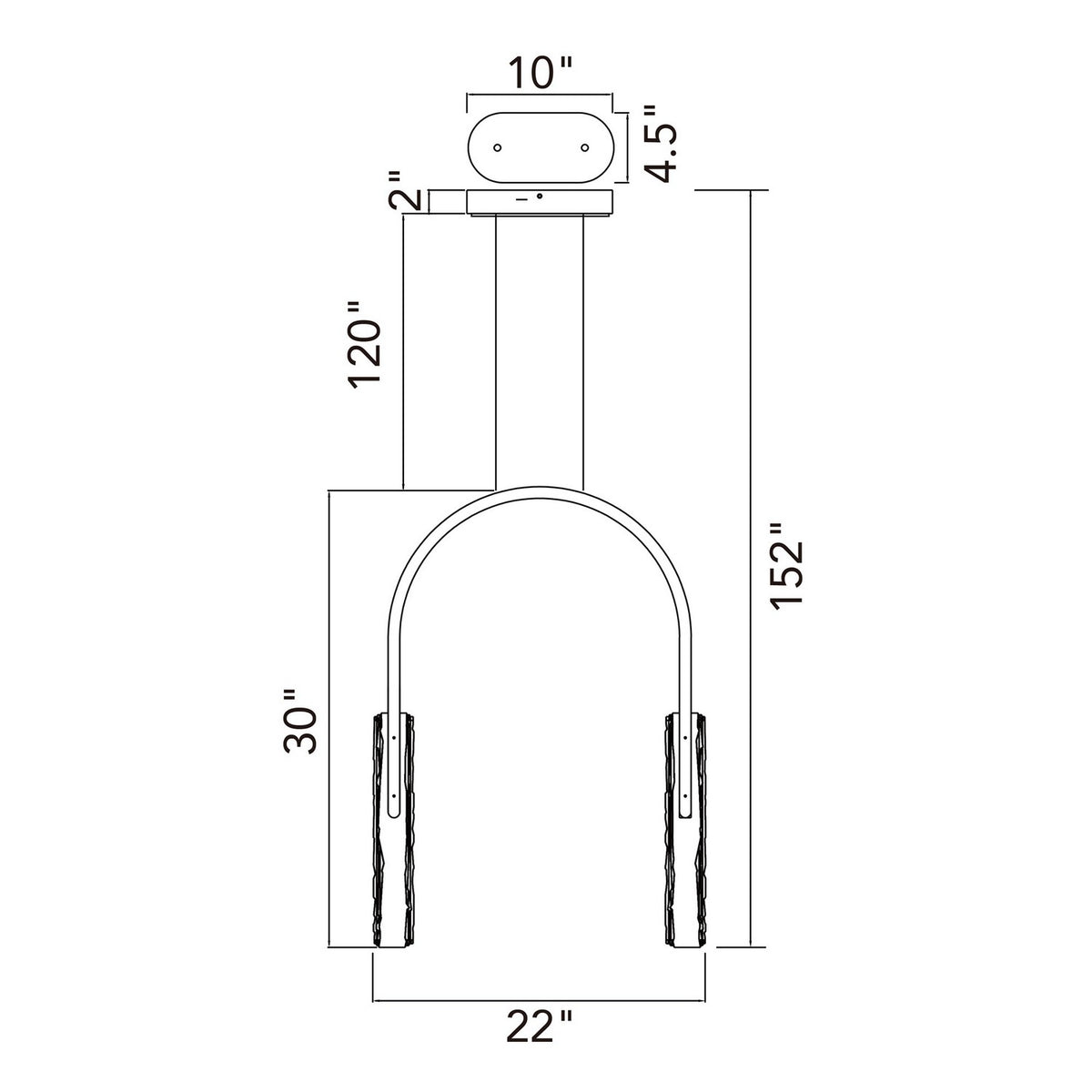 CWI Lighting - 1725P22-2-101 - LED Chandelier - Curva - Black