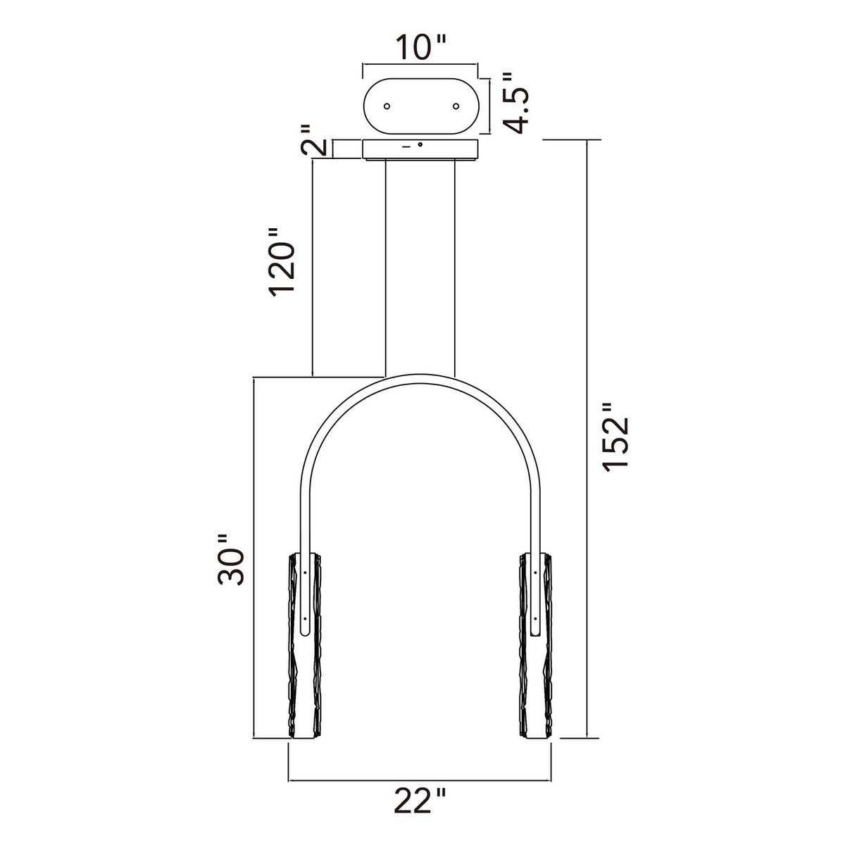 CWI Lighting - 1725P22-2-624 - LED Chandelier - Curva - Brass