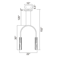 CWI Lighting - 1725P22-2-624 - LED Chandelier - Curva - Brass
