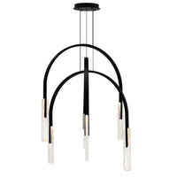 CWI Lighting - 1725P38-6-101 - LED Chandelier - Curva - Black