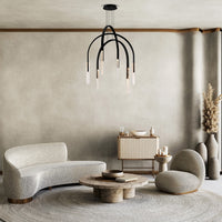 CWI Lighting - 1725P38-6-101 - LED Chandelier - Curva - Black
