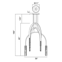 CWI Lighting - 1725P38-6-624 - LED Chandelier - Curva - Brass