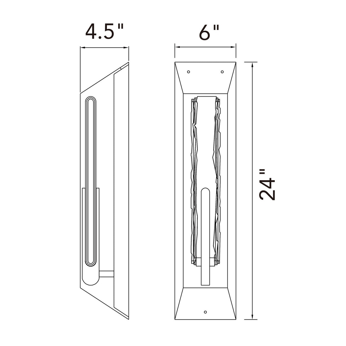 CWI Lighting - 1725W24-1-101-B - LED Outdoor Wall Mount - Curva - Sand Black