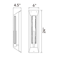 CWI Lighting - 1725W24-1-101-B - LED Outdoor Wall Mount - Curva - Sand Black