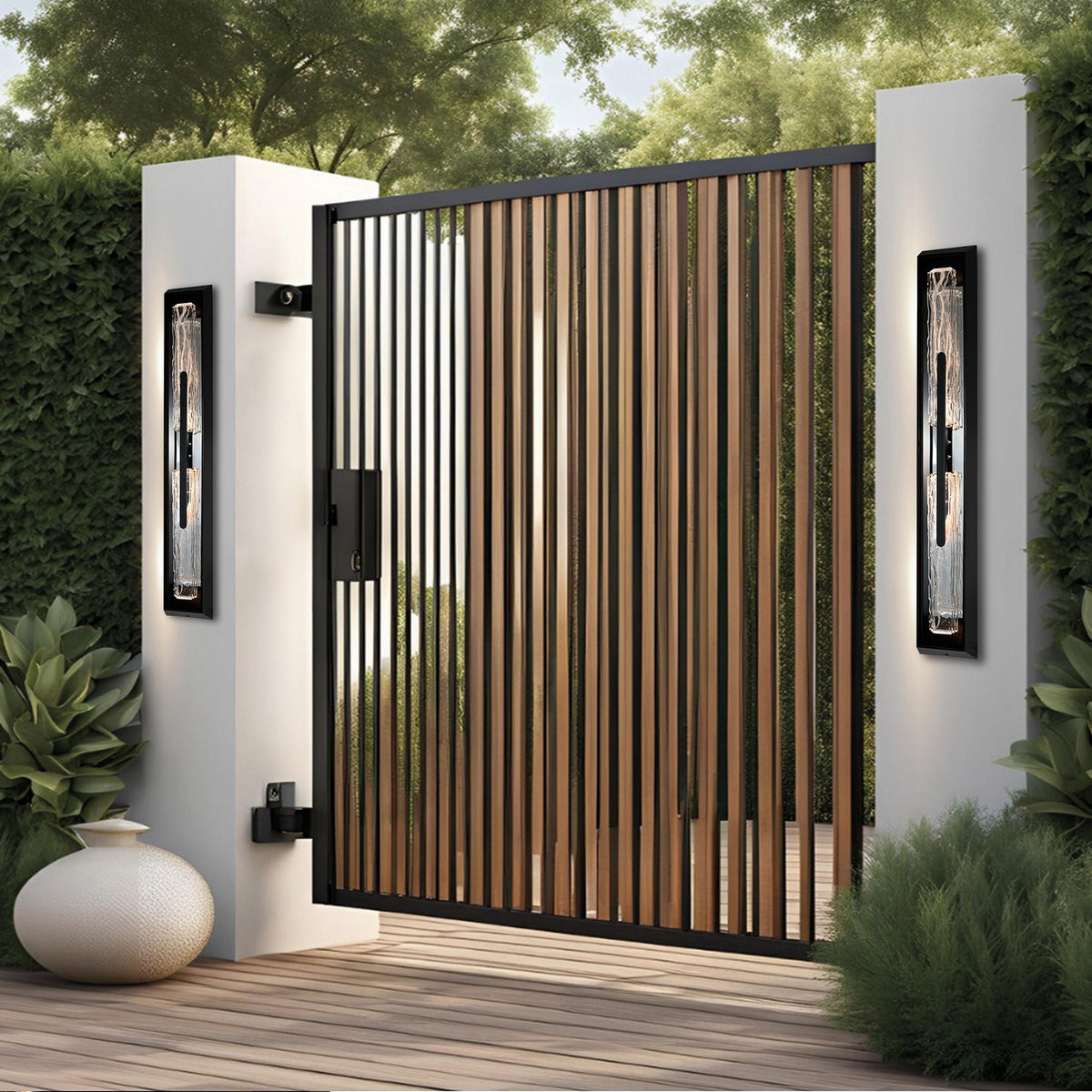 CWI Lighting - 1725W44-2-101-B - LED Outdoor Wall Mount - Curva - Sand Black