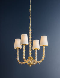 Hudson Valley - 6844-AGB - Four Light Chandelier - Calumet - Aged Brass