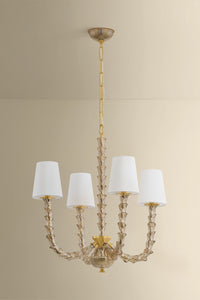 Hudson Valley - 6844-AGB - Four Light Chandelier - Calumet - Aged Brass
