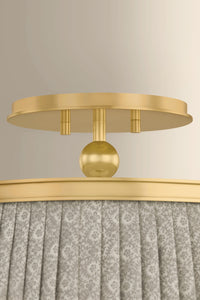 Hudson Valley - 8517-AGB - Two Light Semi Flush Mount - Valeria - Aged Brass