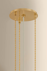 Hudson Valley - 8528-AGB - Three Light Pendant - Valeria - Aged Brass