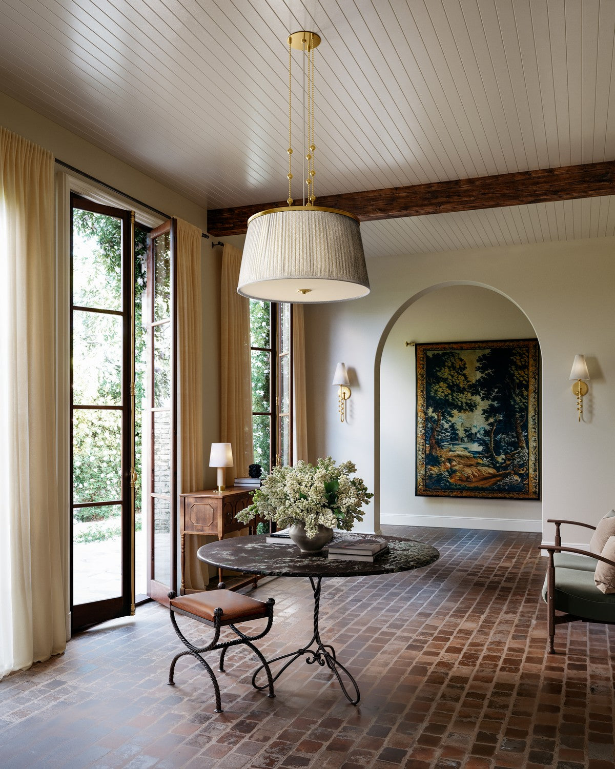 Hudson Valley - 8528-AGB - Three Light Pendant - Valeria - Aged Brass
