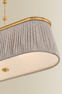 Hudson Valley - 8549-AGB - Three Light Linear - Valeria - Aged Brass