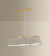 Hudson Valley - 8549-AGB - Three Light Linear - Valeria - Aged Brass