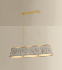 Hudson Valley - 8549-AGB - Three Light Linear - Valeria - Aged Brass