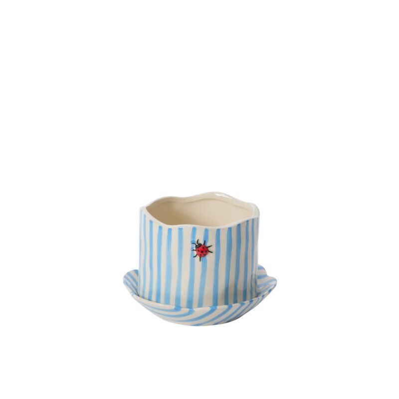 Design Shop Ladybug Pot with Saucer 6.5"x 4.5", Set of 2