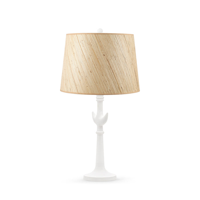 Villa & House Luna Lamp with Shade 14-inch Papyrus, with Nickel, Plaster White