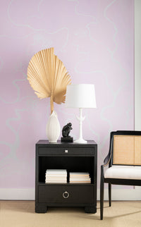 Villa & House Luna Lamp with Shade 14-inch White Linen, with Nickel, Plaster White