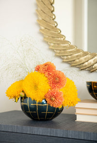 Villa & House Loom Medium Bowl, Anthracite and Brass