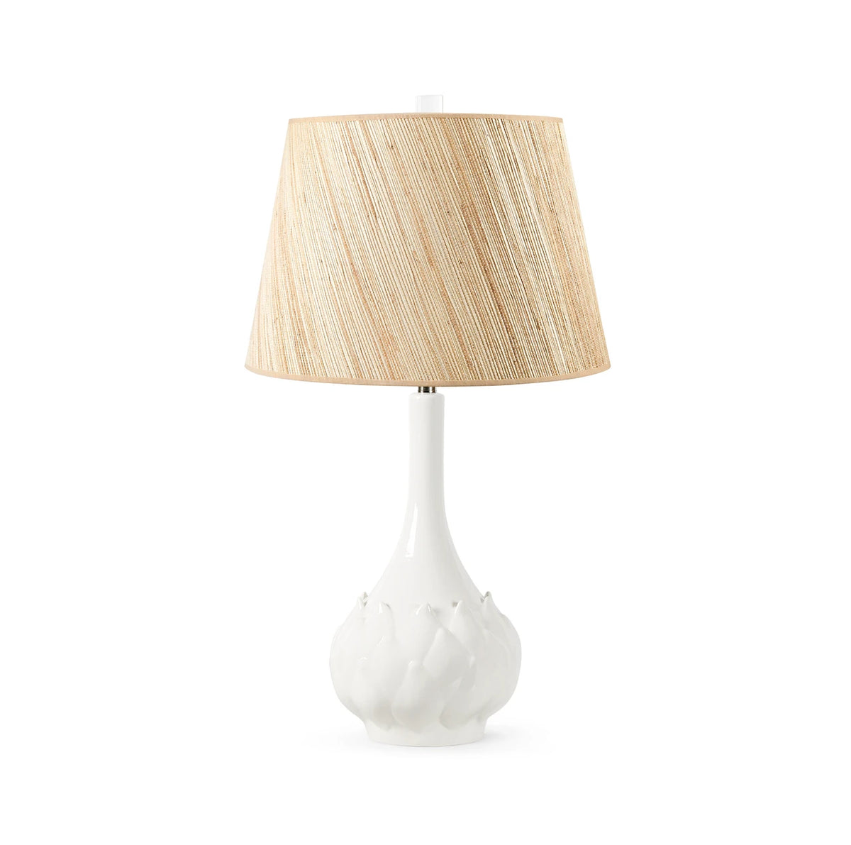 Villa & House Lotus Lamp with Shade 16-inch Papyrus, with Nickel, Cloud Nine