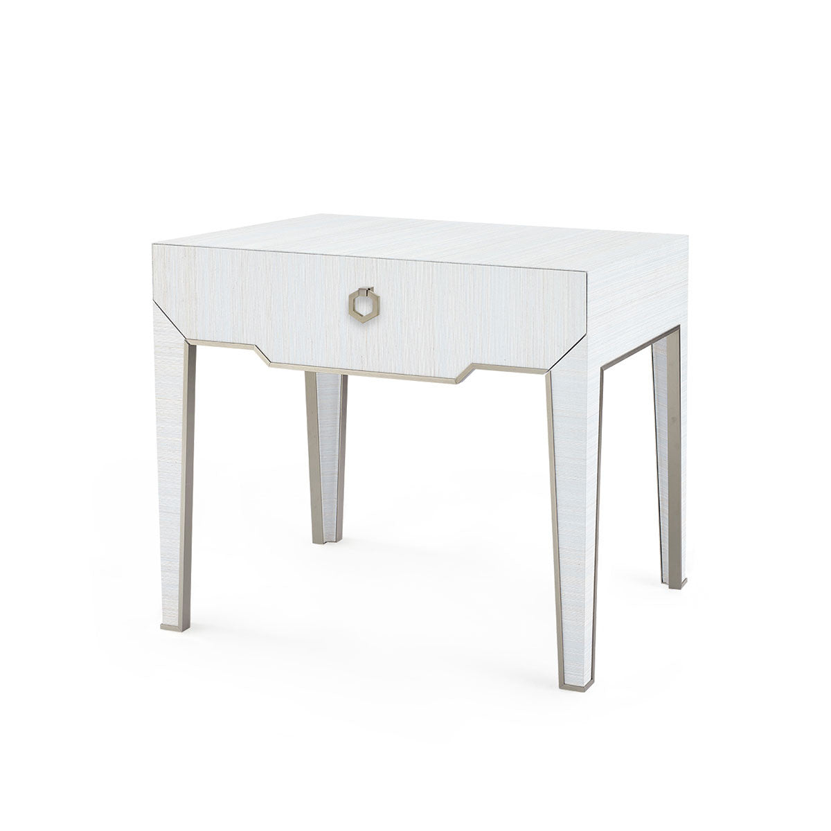 Villa & House Madeline 1-Drawer Side Table, Platinum Shimmer