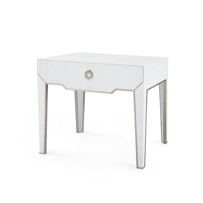 Villa & House Madeline 1-Drawer Side Table, Platinum Shimmer