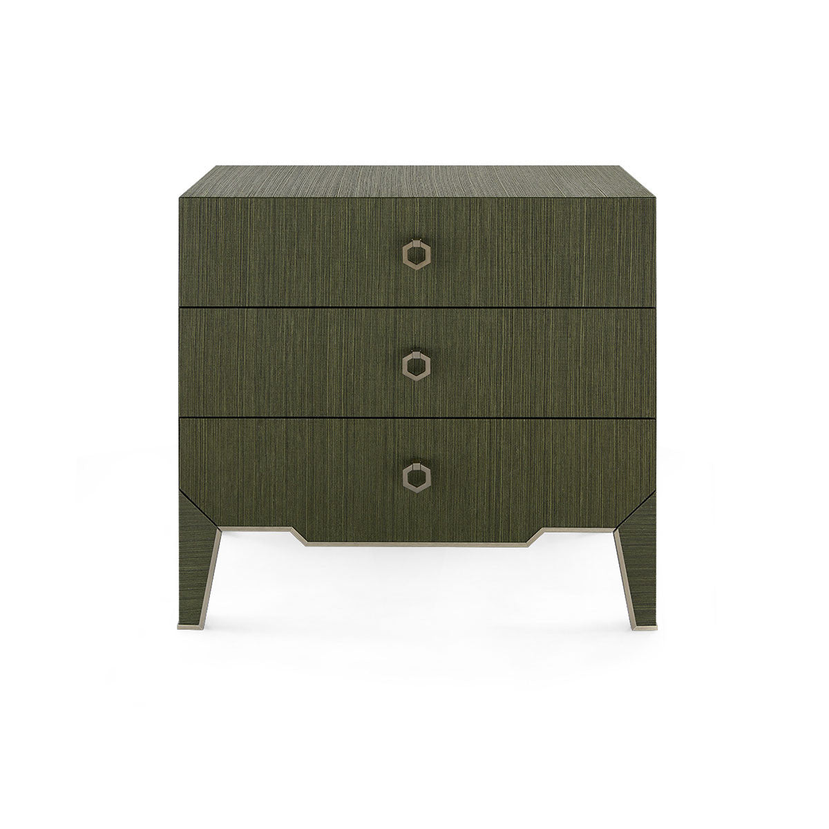 Villa & House Madeline 3-Drawer Side Table, Deep Olive