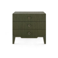 Villa & House Madeline 3-Drawer Side Table, Deep Olive