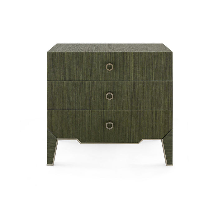 Villa & House Madeline 3-Drawer Side Table, Deep Olive