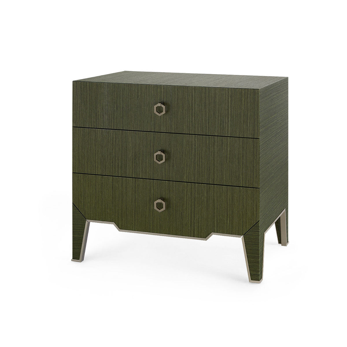 Villa & House Madeline 3-Drawer Side Table, Deep Olive