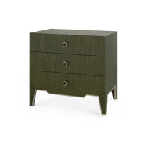 Villa & House Madeline 3-Drawer Side Table, Deep Olive