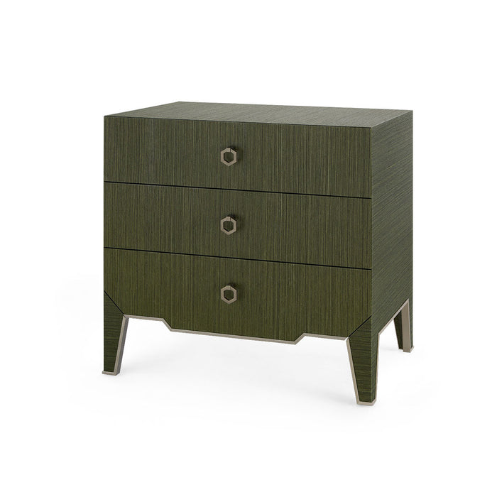 Villa & House Madeline 3-Drawer Side Table, Deep Olive