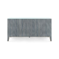 Villa & House Madeline Extra Large 6-Drawer with Glass Top, Colonial Blue Shimmer