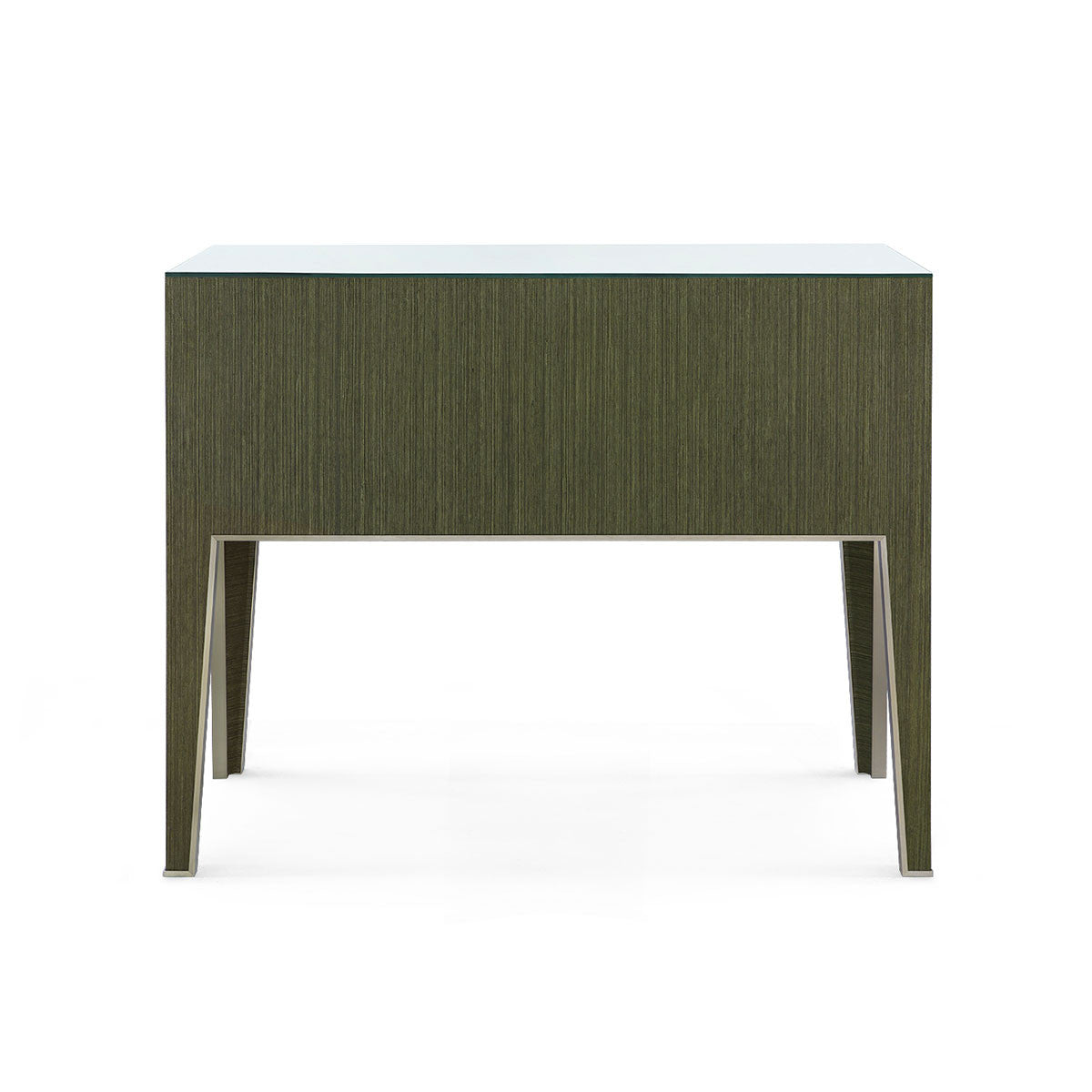 Villa & House Madeline Console with Glass Top, Deep Olive