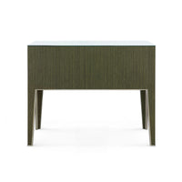 Villa & House Madeline Console with Glass Top, Deep Olive