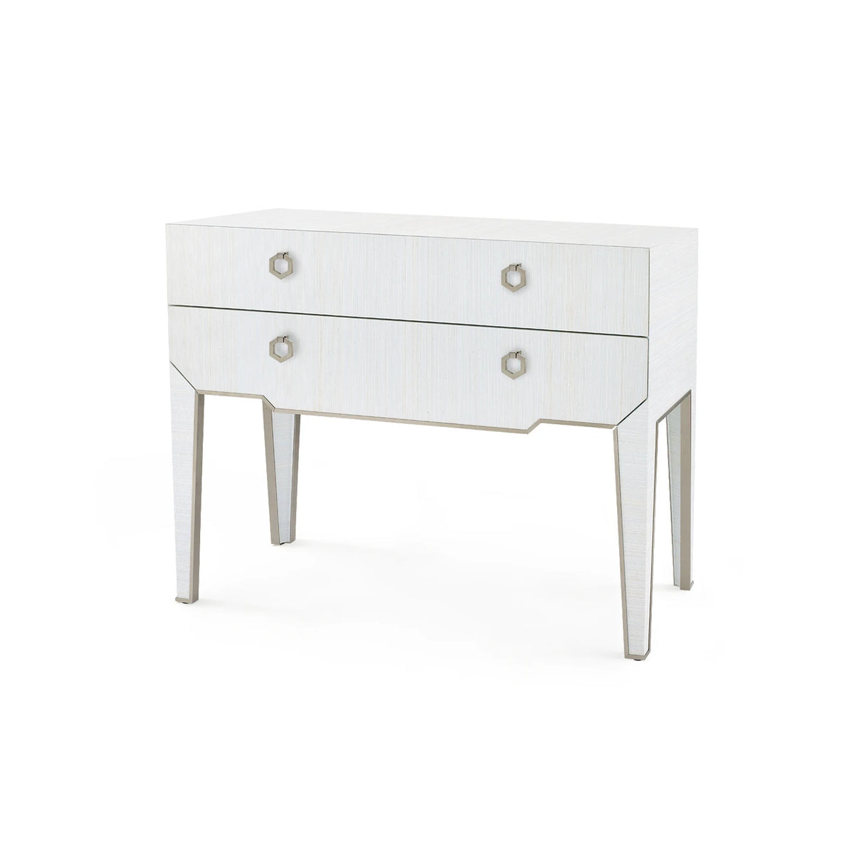 Villa & House Madeline Console with Glass Top, Platinum Shimmer