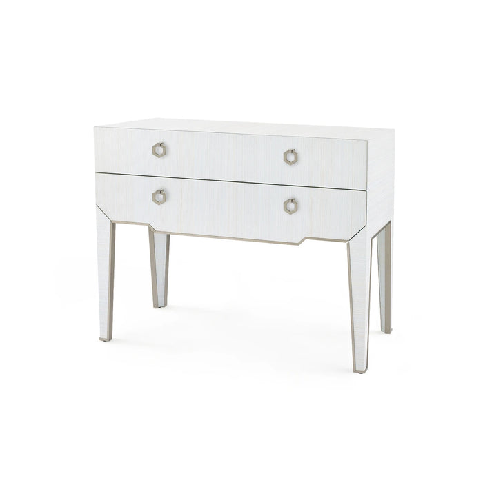 Villa & House Madeline Console with Glass Top, Platinum Shimmer